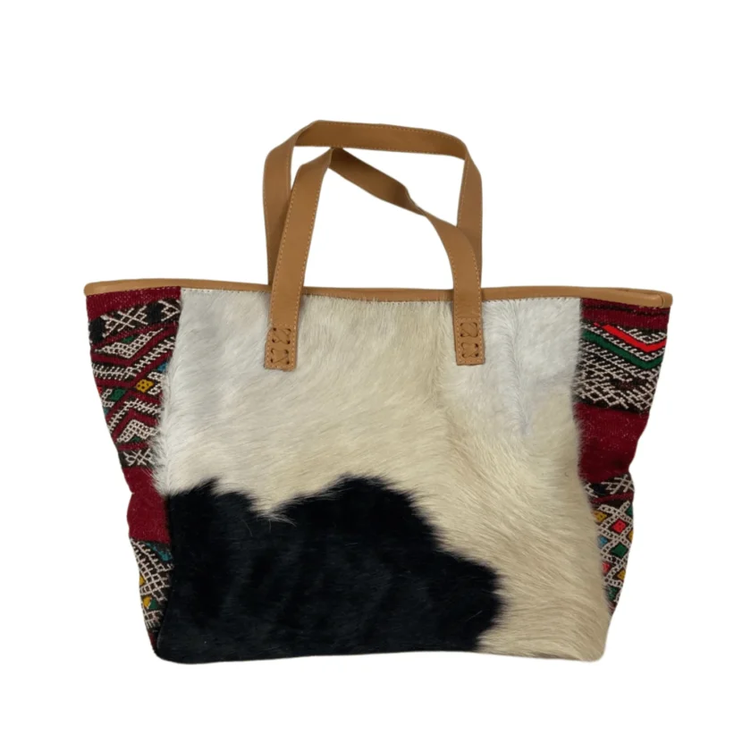 Exclusive Handmade Moroccan Goat Leather & Wool Handbag – Only One Copy - Image 2