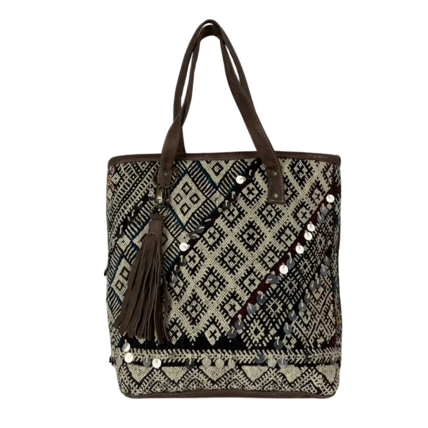 Exclusive Handmade Moroccan Leather & Wool Handbag – Only One Copy