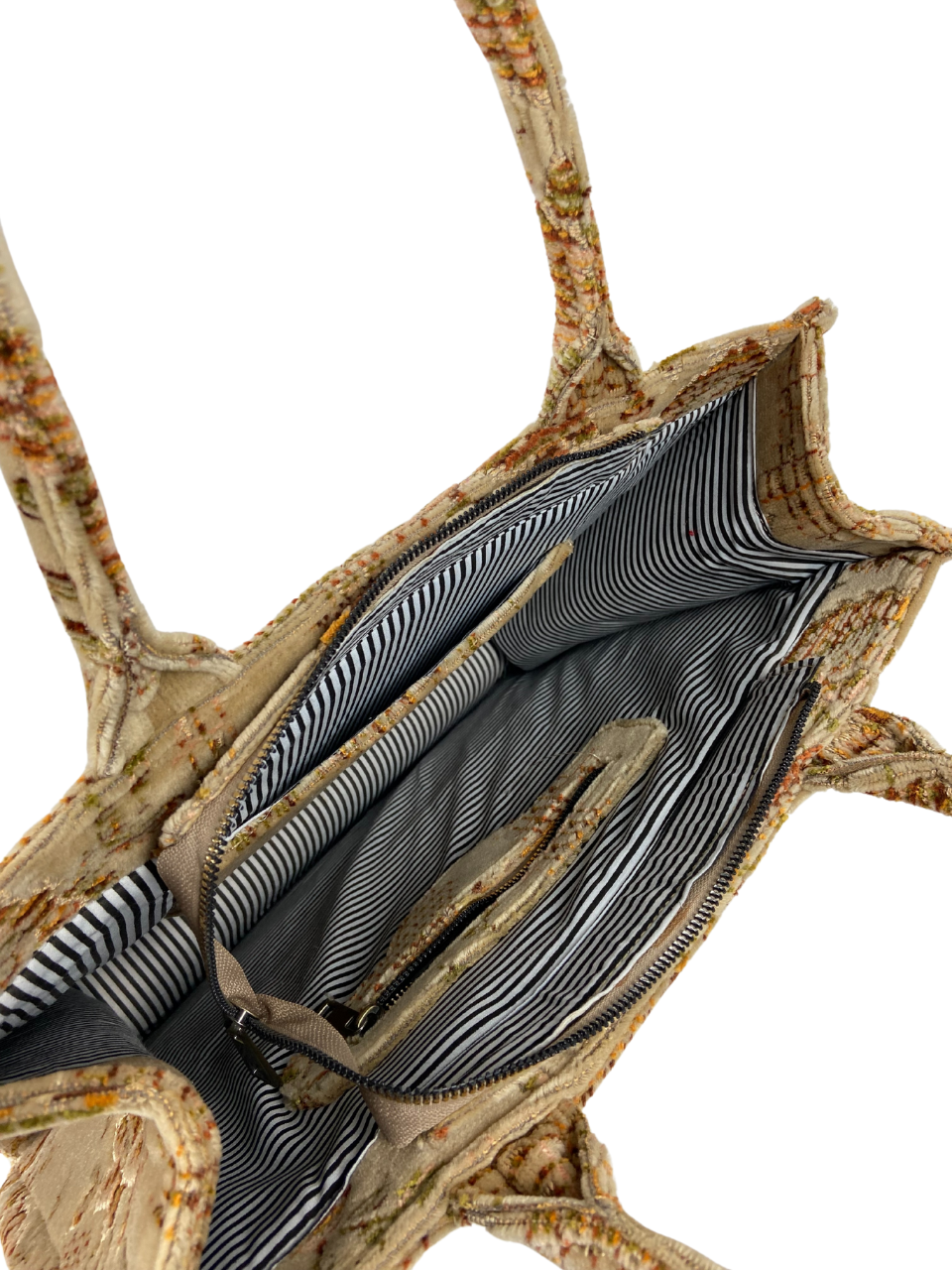 Cotton Carpet Handbag with Zipper – Modern Stylish Handcrafted - Image 4